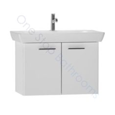 Vitra S20 85cm Wall Hung Double Door Vanity Unit with Basin – Gloss White