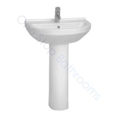 Vitra S50 Round Basin 55 x 45cm 1TH with Full or Large Semi Pedestal