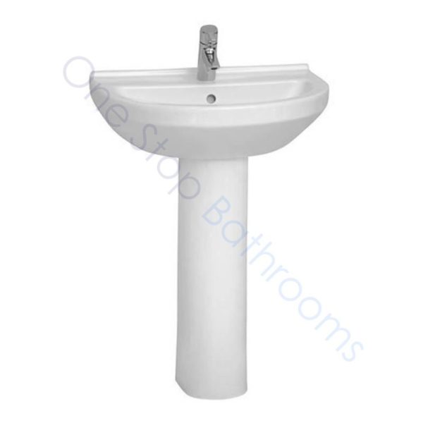 Vitra S50 Round Basin 55 x 45cm 1TH with Full Pedestal