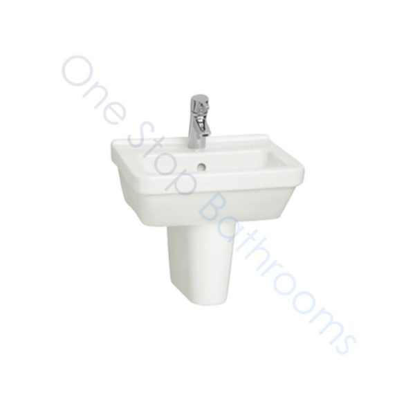 Vitra S50 Square Cloakroom Basin 45 x 38cm 1TH with Full Pedestal