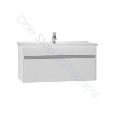 Vitra S50 100cm Vanity Unit with Drawer and Basin 1TH – Gloss White