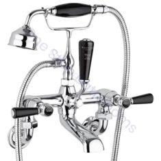 Bayswater Lever Dome Collar Wall Mounted Bath Shower Mixer