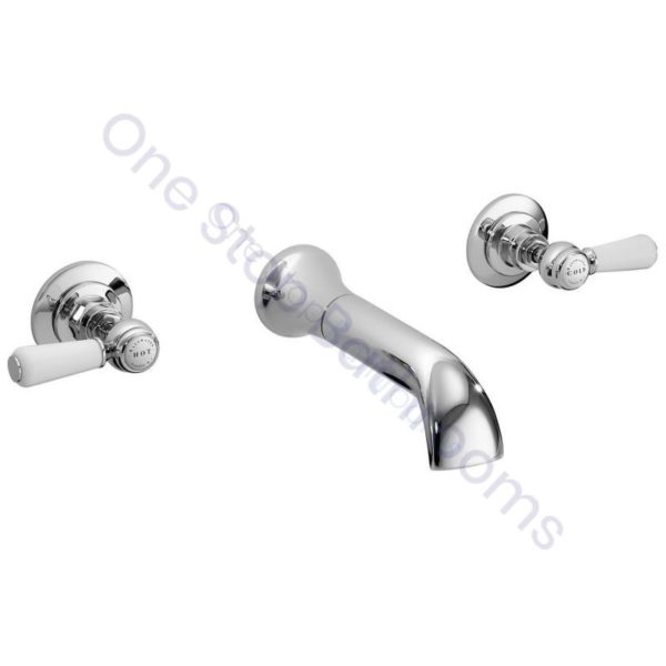 Bayswater Lever 3TH Hex Collar Wall Bath Filler