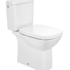 Roca Debba Rimless Close Coupled Open Back WC Pan, Cistern & Soft Close Seat