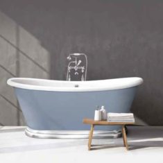BC Designs Double-skinned Acrylic Aluminium Plinth Boat Bath Freestanding Classic Roll Top – Limited Edition 1700mm x 750mm