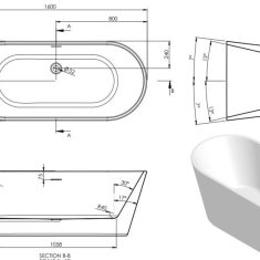BC Designs Bletchley Freestanding Bath 1600 x 700mm