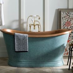 BC Designs Antique Copper and Verdigris Green Freestanding Boat Bath 1700 x 725mm