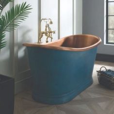 BC Designs Antique Copper and Patinata Blue Freestanding Boat Bath 1500 x 725mm