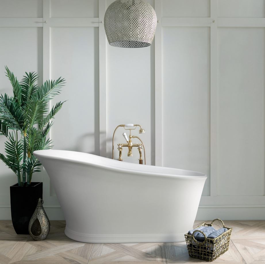 Hurlingham Cameo Freestanding Small Cast Iron Bath, Painted Roll Top S –  Indulgent Bathing