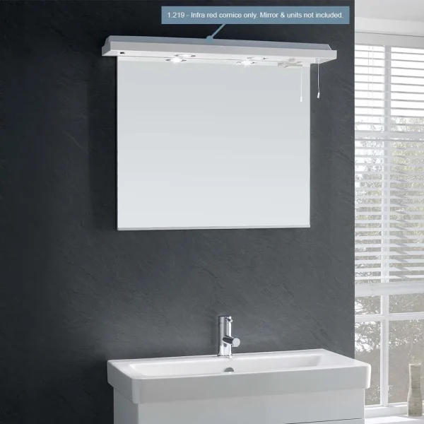 Sorrento 800mm 'Wave' Action Infra Red White Cornice