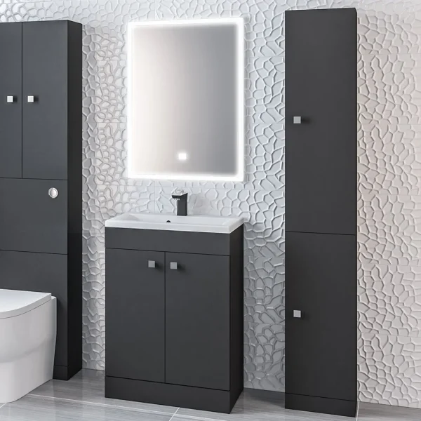 Oslo Matt Anthracite Tall Boy Storage Cupboard