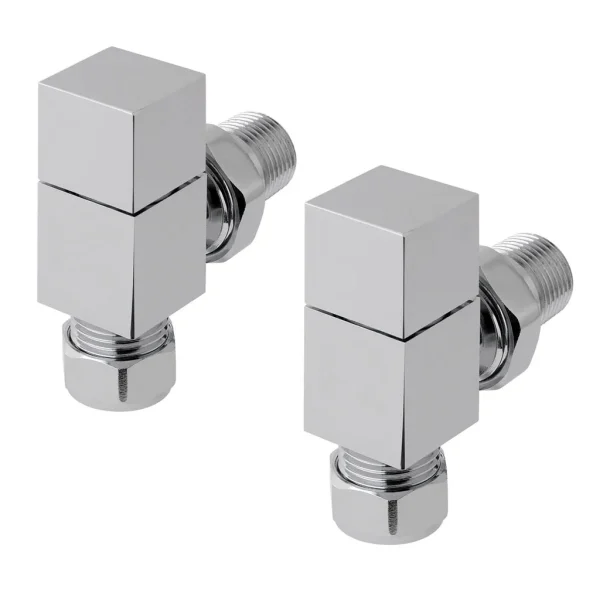 Angled square radiator valve (pair)
