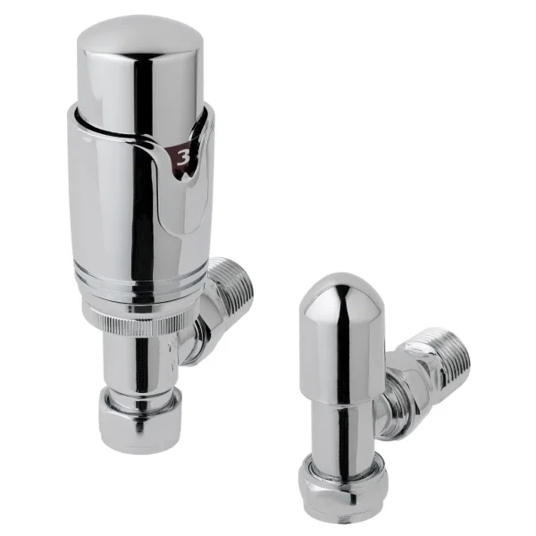 New 15mm Angle TRV & Lockshield Valve
