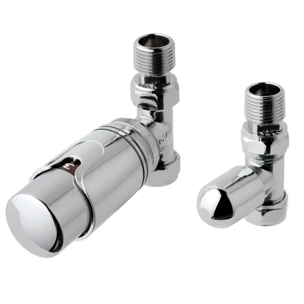 New 15mm Straight TRV & Lockshield Valve