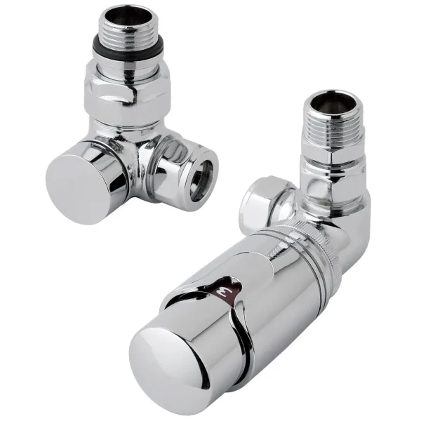 New 15mm Corner TRV & Lockshield Valve