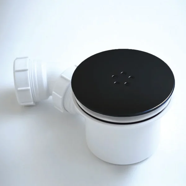 90mm Matt Black Fast Flow Shower Waste