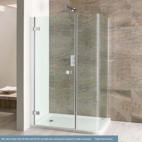 Volente 1200 x 800 Left Hand Shower Tray for Curved Corner Shower Enclosure