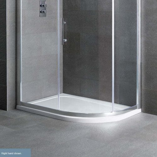 Volente Right Hand Offset Quadrant ABS Stone Resin Tray White - 800, 1300