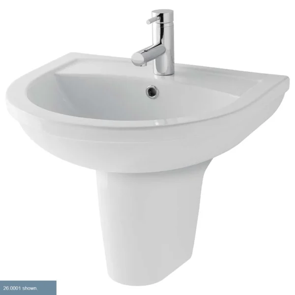 Dura 1 Tape Hole Basin Include Fixings White