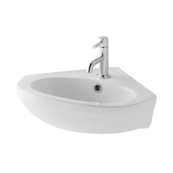 Dura corner basin 460mm 1TH inc fixings