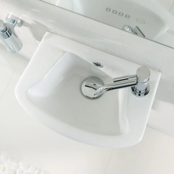 Type 55 Cloakroom Basin 2 Tape Hole White