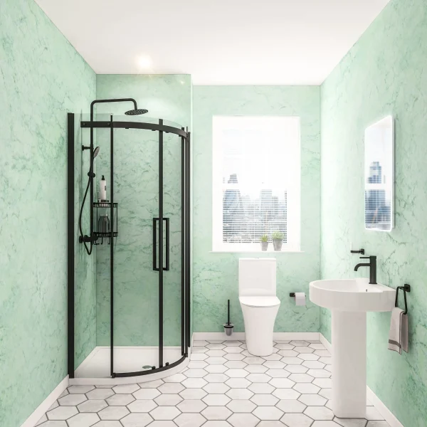 Hydropanel Shower Panelling 900 x 2420 Marble Mint Green Gloss Wall Panel