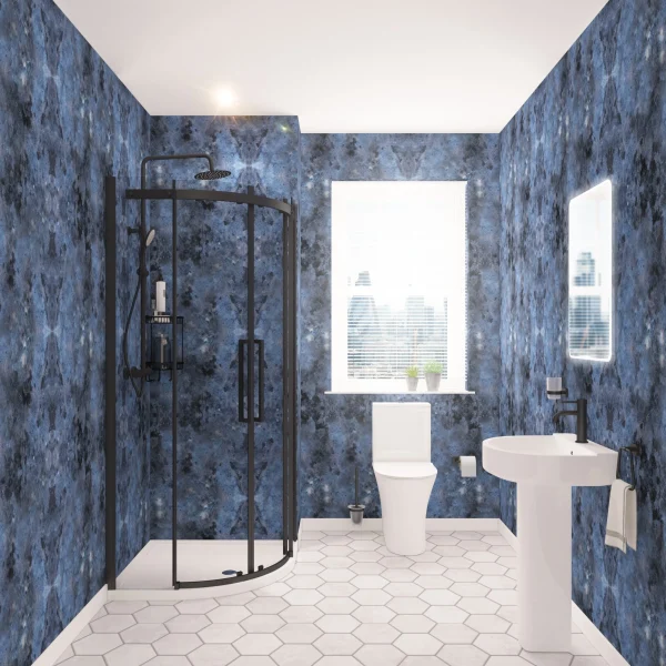 Hydropanel Shower Panelling 900 x 2420 Pacific Blue Granite Gloss Wall Panel