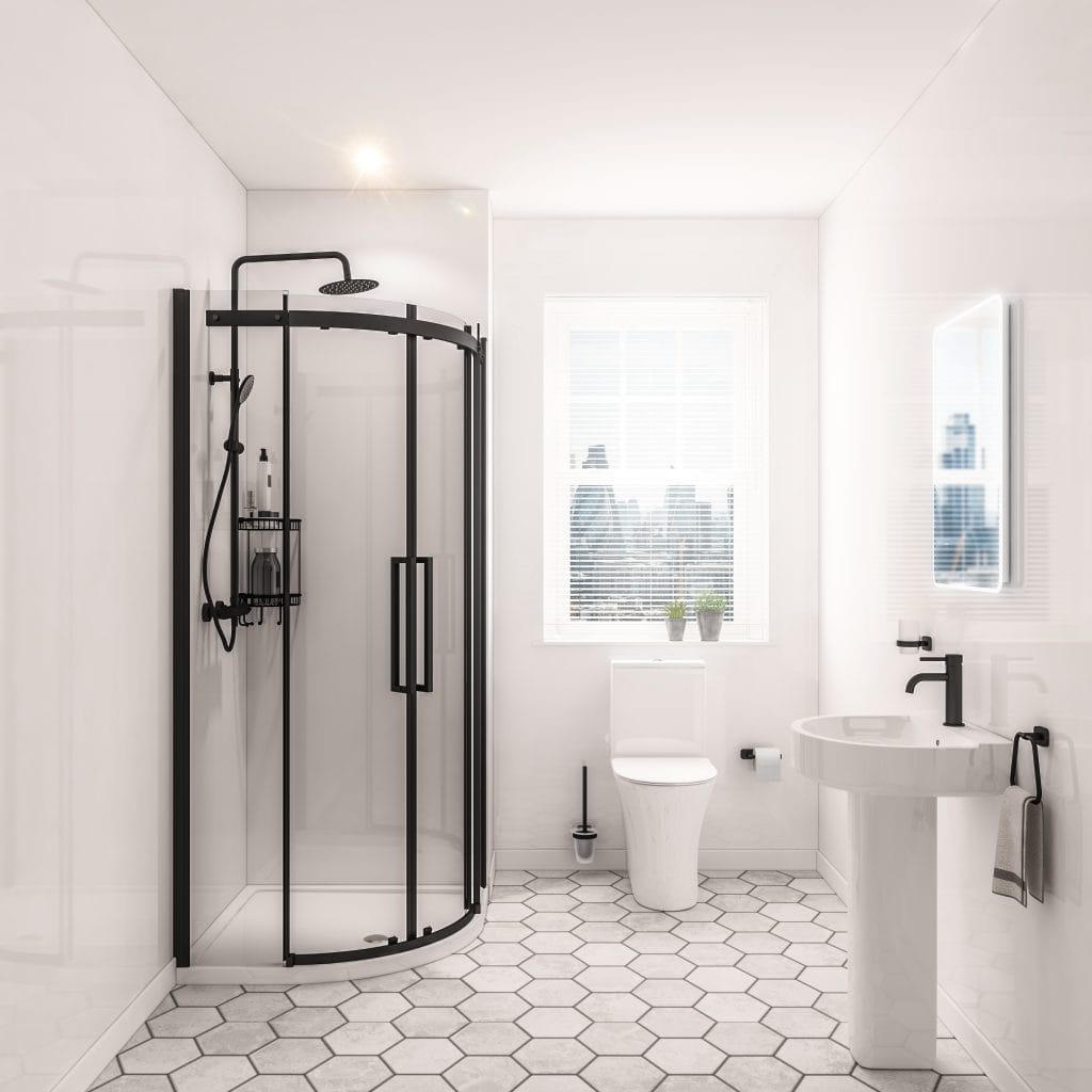Hydropanel Shower Panelling 900 x 2420 White Gloss Wall Panel