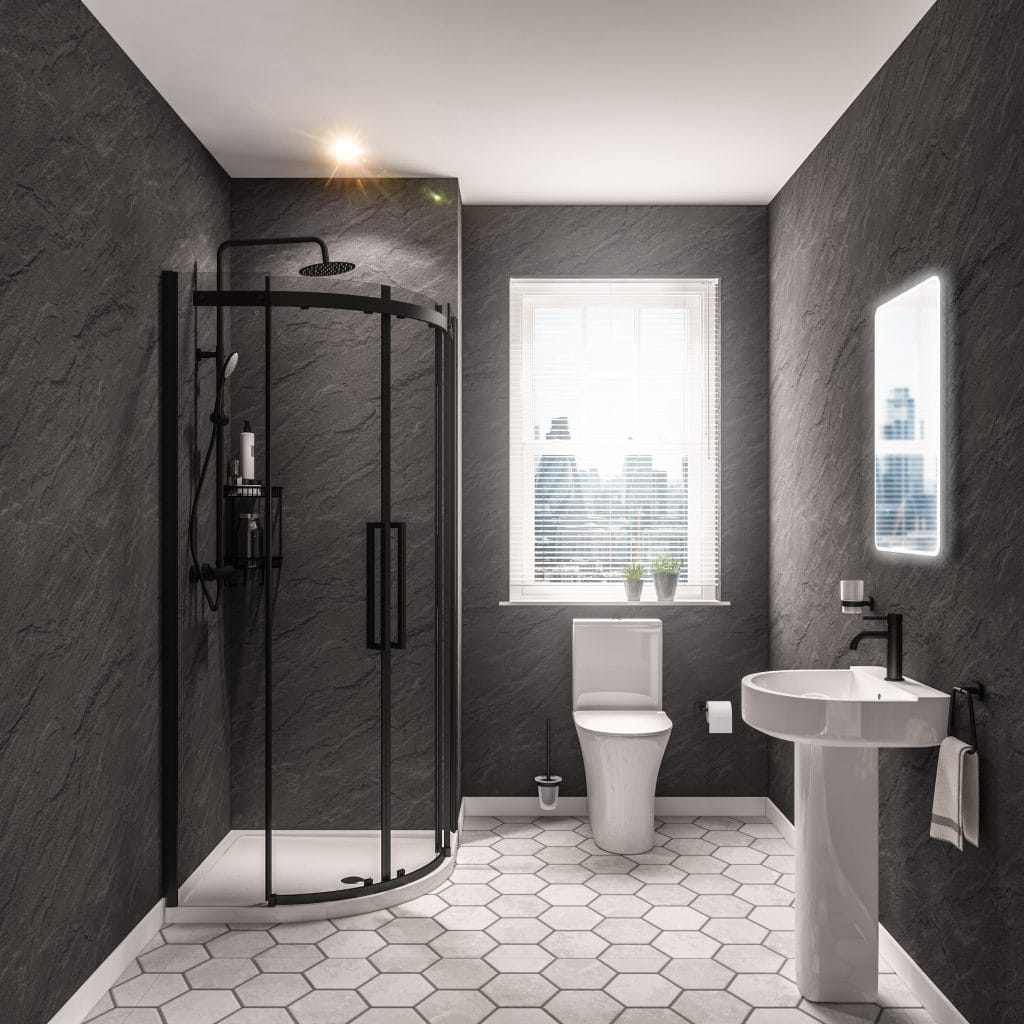 Hydropanel Shower Panelling 900 x 2420 Slate Matt Wall Panel