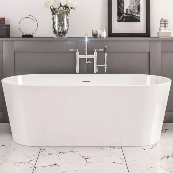 Lambeth 1590 White Freestanding Bath Including Waste