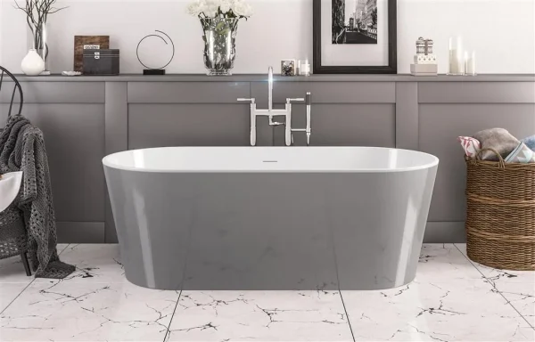 Lambeth Grey Freestanding bath 1590x740x560mm inc waste