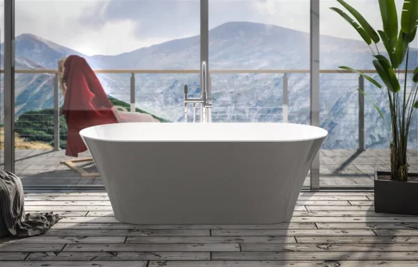 Charlton Grey Freestanding bath 1650x740x565mm inc waste