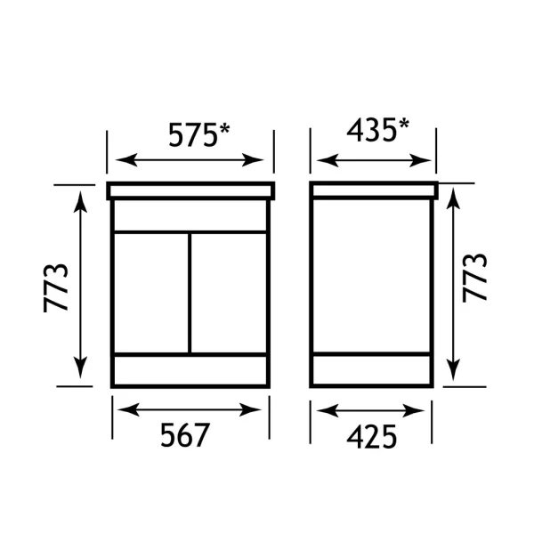 Sherwood New Classic 600 Vanity Unit