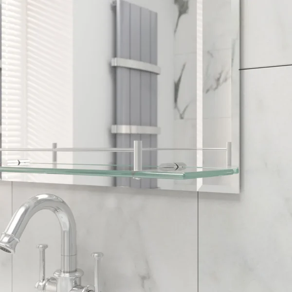 Savannah 750 x 550 Rectangular Mirror With Glass Shelf