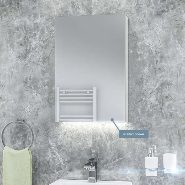 Ravini Wall Mounted Single Door White Mirror Cabinet
