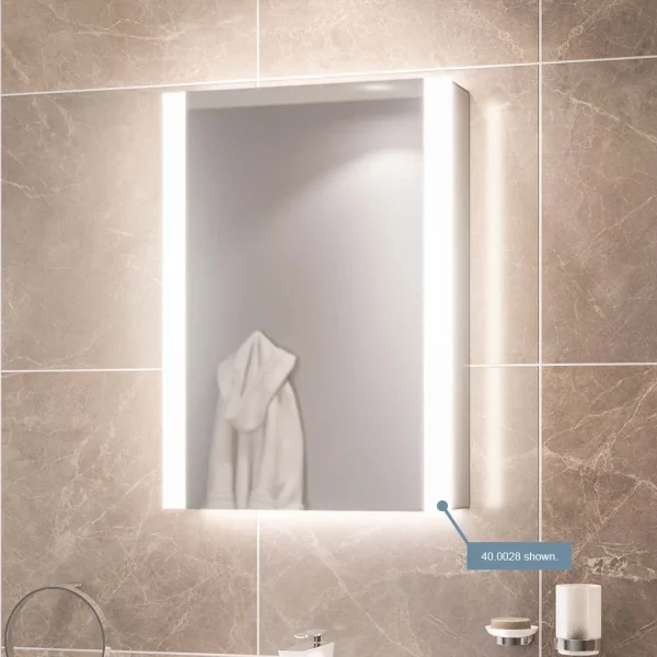 Caldini LED Single Door White Mirror Cabinet