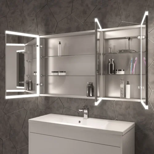 Cassio 1200 x 700 Three Door LED Mirror Cabinet