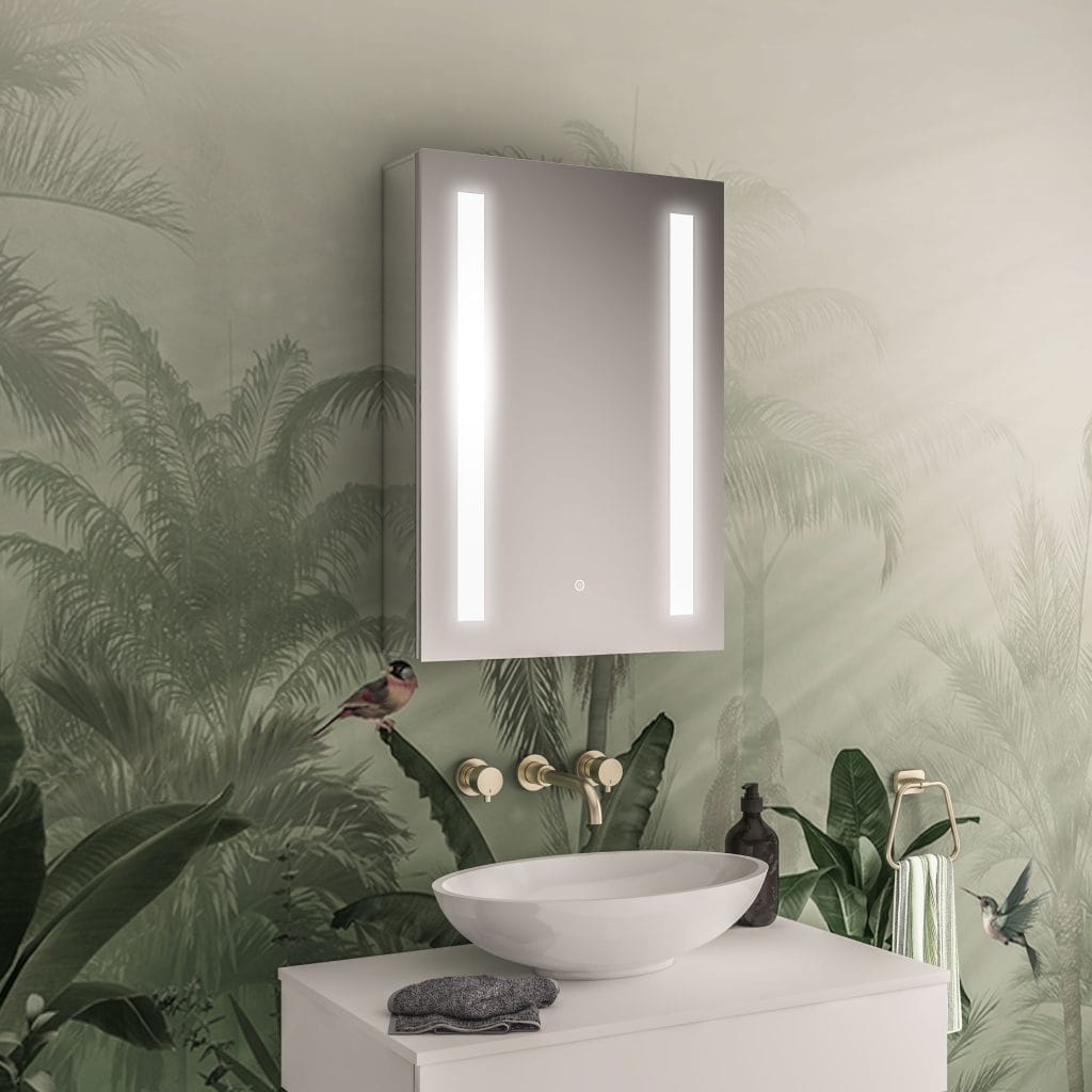 Castellano 700 x 500 1 Door LED Bathroom Mirror Cabinet