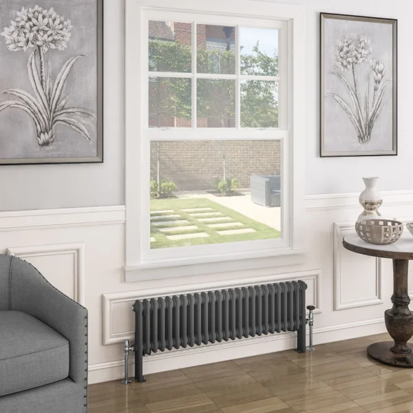Mild Steel Imperia 2 Matt Anthracite Column Radiator