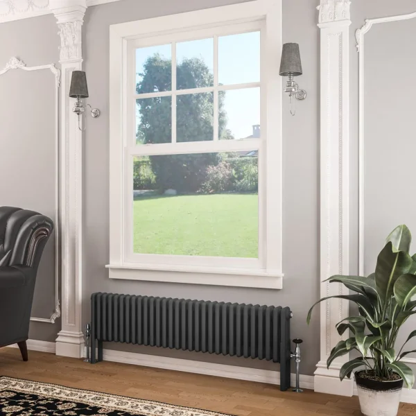 Mild Steel Imperia 3 Matt Anthracite Column Radiator