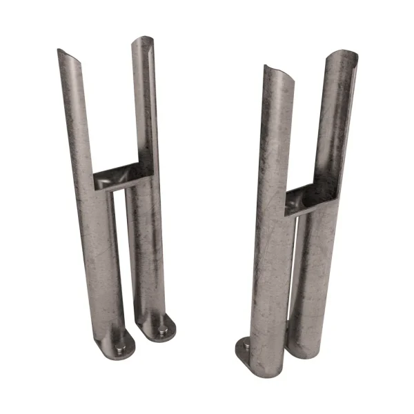 Pair Of Mild Steel Bare Metal Imperia 2 Or 3 Column Radiator Feet