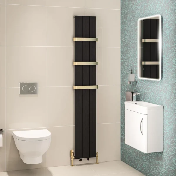 Mersey Matt Black Aluminium Designer Radiator