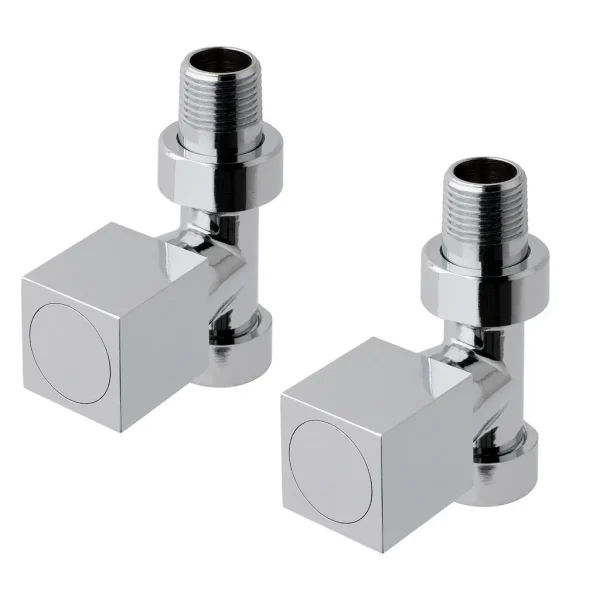 Square straight radiator valves