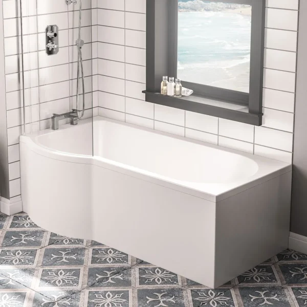 Portland 1600 Left Hand P Shaped Bath