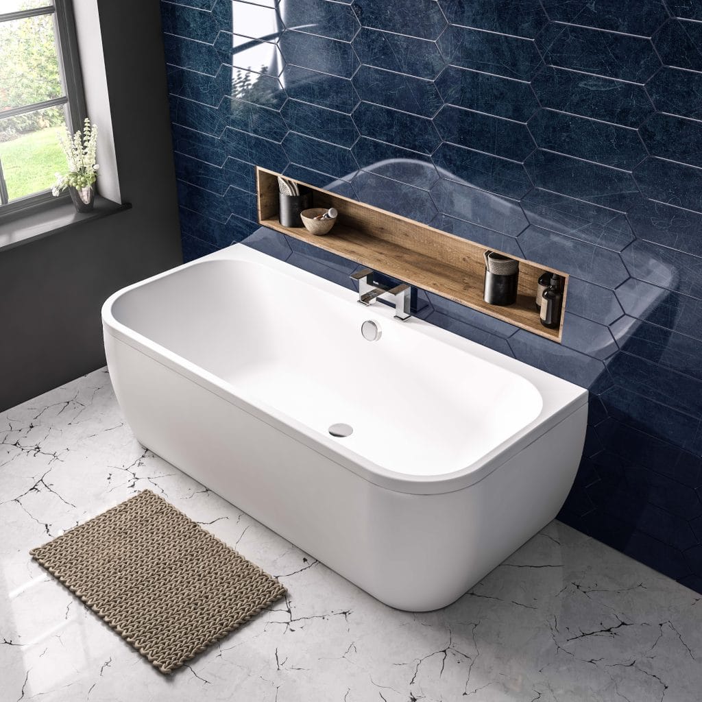 Malin 1700 D Shape Back To Wall Bow Front Bath