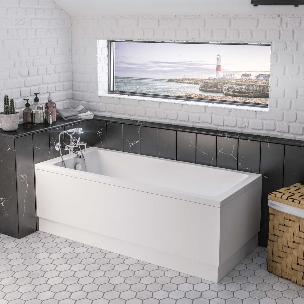 Portland Matt White Single Ended Bath Tub