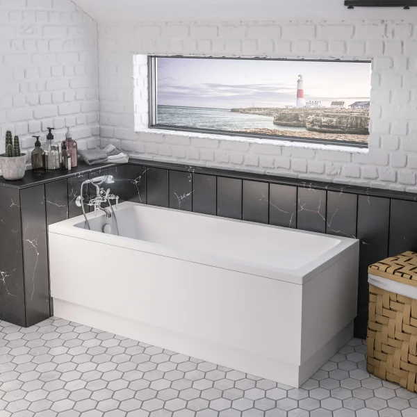 Portland Matt White Single Ended Bath Tub
