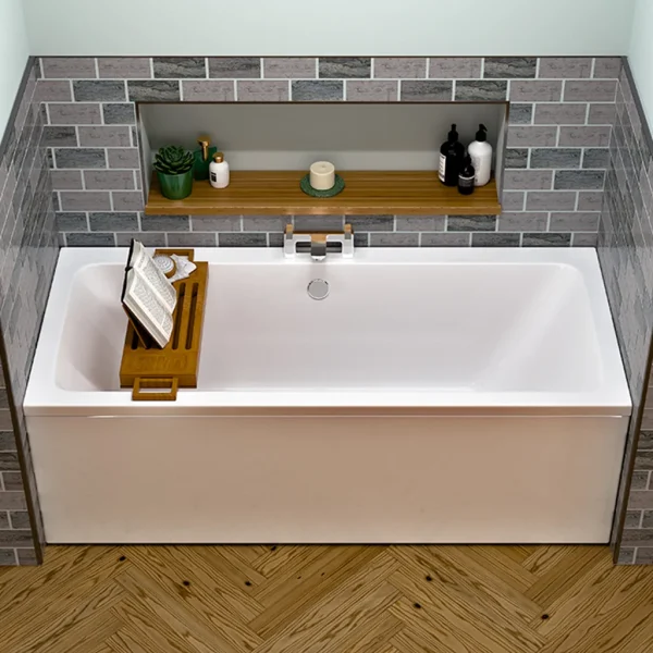 Portland Double Ended Beauforte White Straight Bath Tub