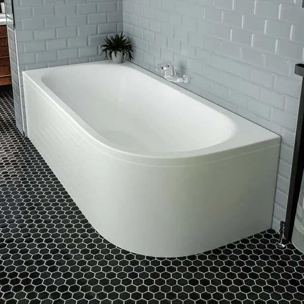 Biscay Double Ended Beauforte White Corner Bath