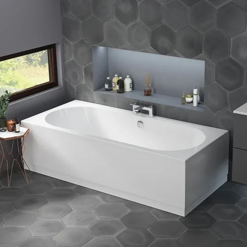 Biscay Beauforte 1800 x 800 Straight Edge Double Ended Straight Bath